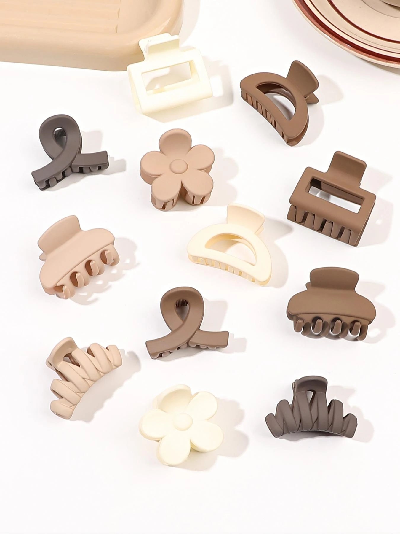 Floral Charm Hair Clip Set