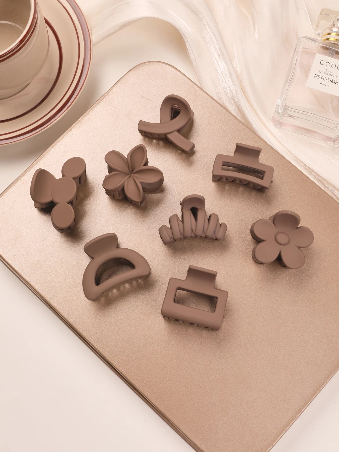 Floral Charm Hair Clip Set
