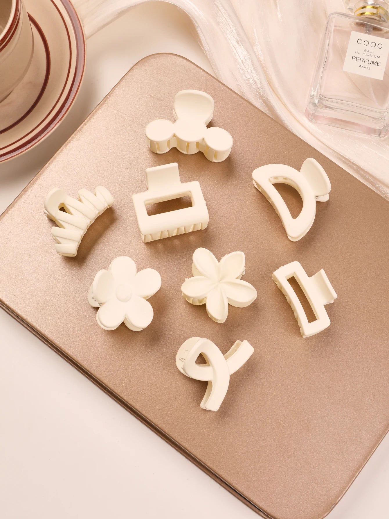 Floral Charm Hair Clip Set