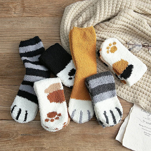 Cozy Cat Paw Socks