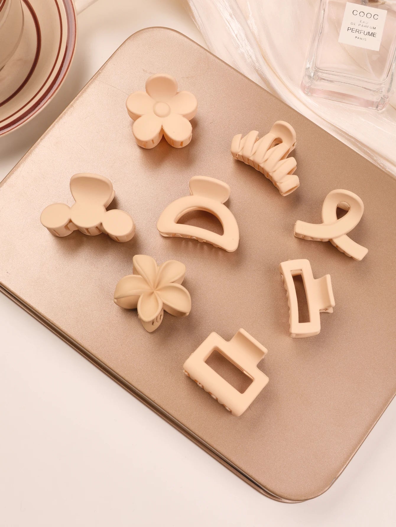 Floral Charm Hair Clip Set