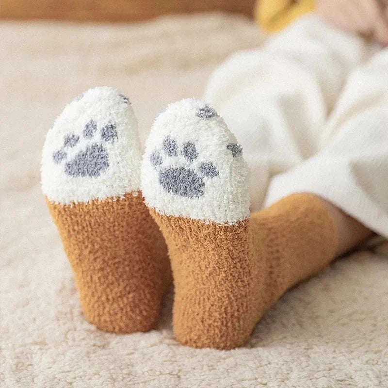 Cozy Cat Paw Socks